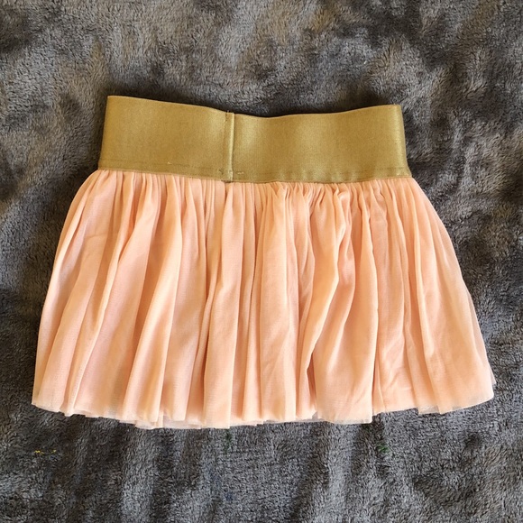 NEW! Gold Banded Pink Tulle Skirt - Picture 2 of 6
